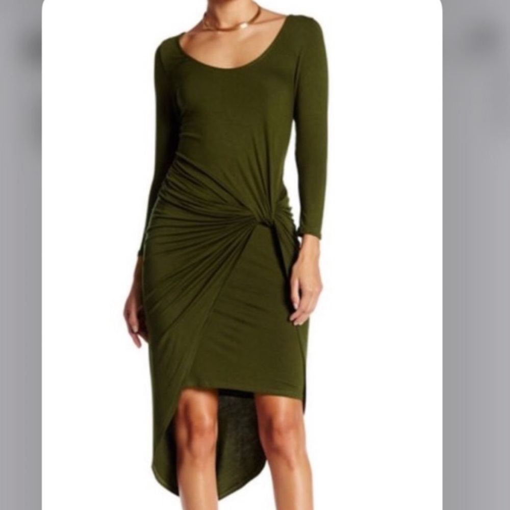 The Vanity Room Olive green ruched Large Dress